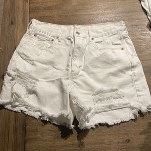 American Eagle White Denim Shorts